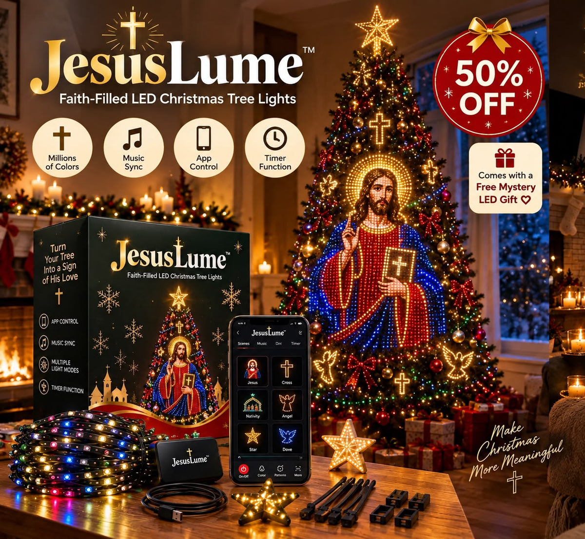 ChristGlow™ — Jesus Tree LED Lights