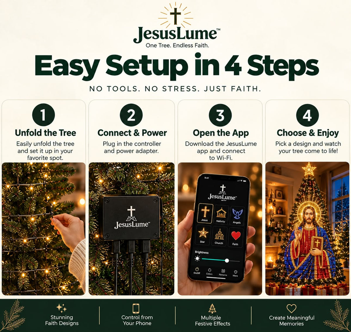 ChristGlow™ — Jesus Tree LED Lights